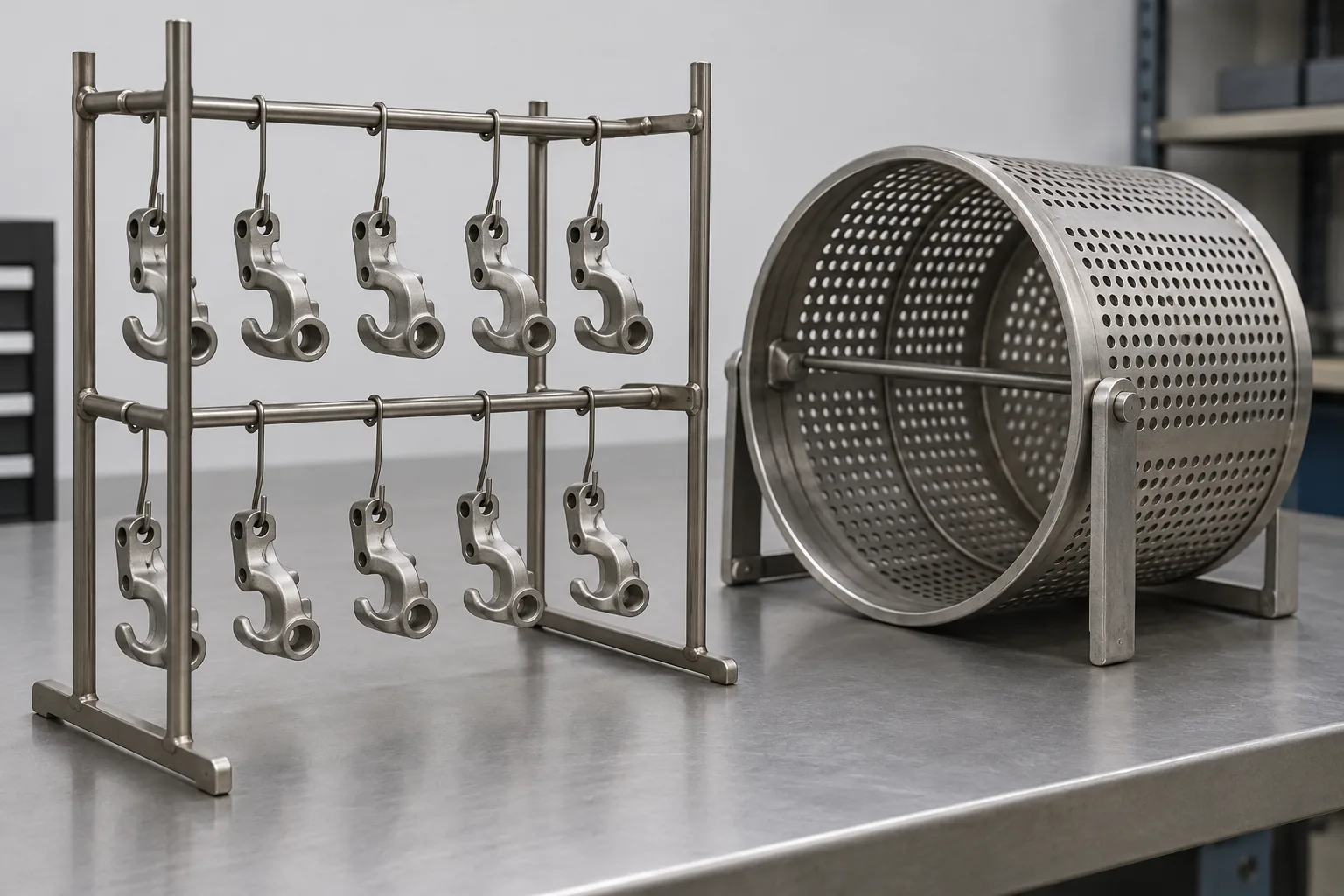 Rack vs Barrel Plating Small Hardware for OEM Buyers buyer specification sample on an inspection table.
