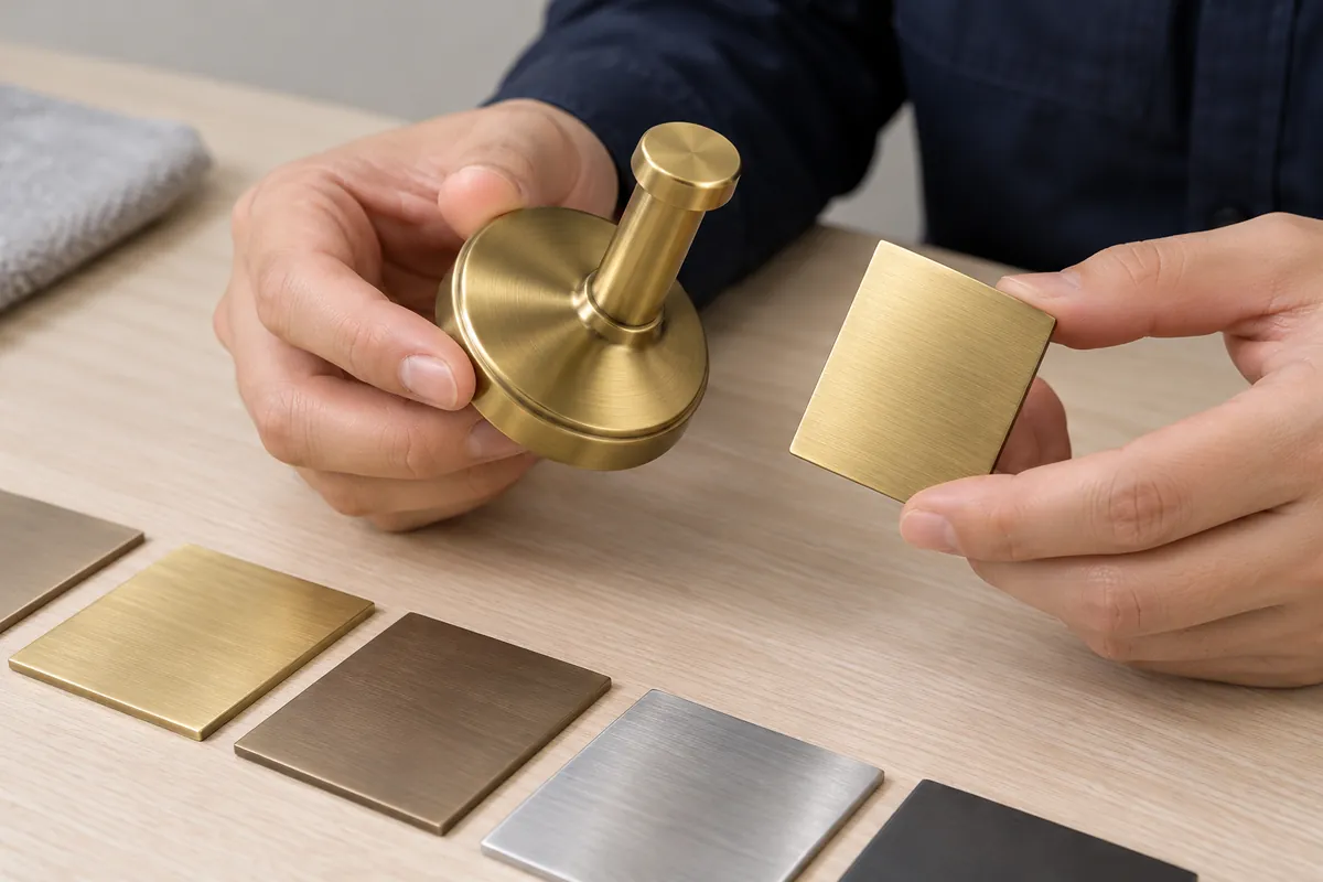 Brass Dezincification Bathroom Hardware for OEM Buyers: close-up of brass surface and material identity for buyer review.