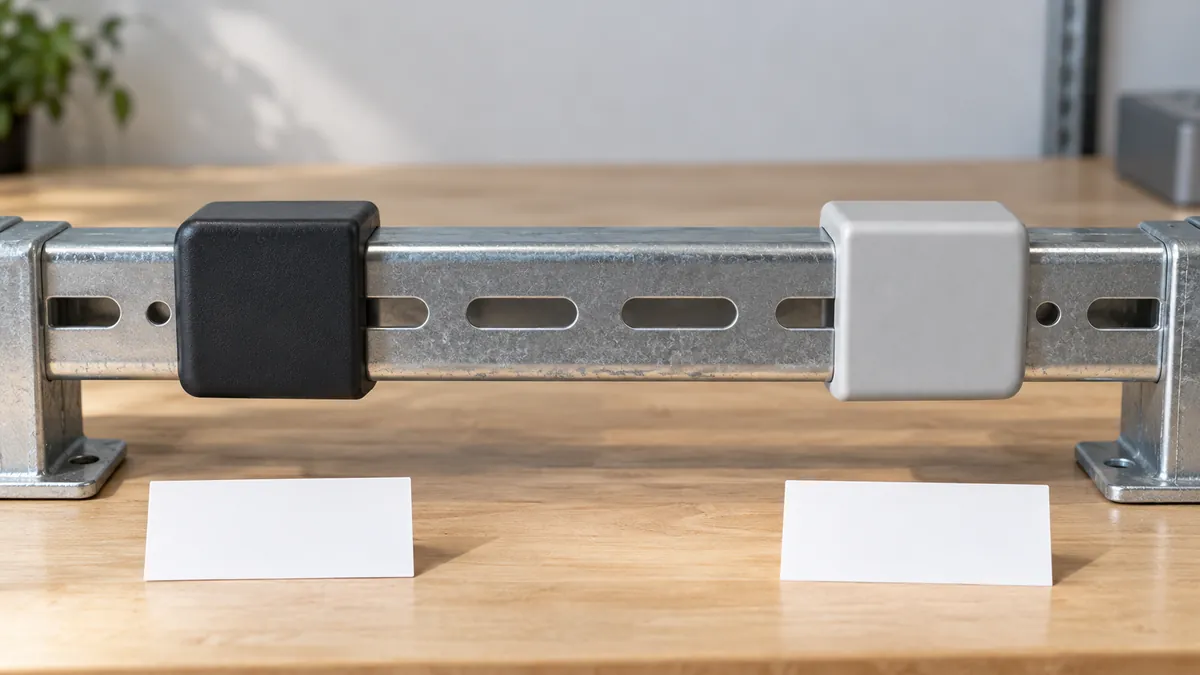 UV Resistant Plastic Hardware Components for OEM Buyers: close-up of exposure-specific polymer cap sourcing for buyer review.
