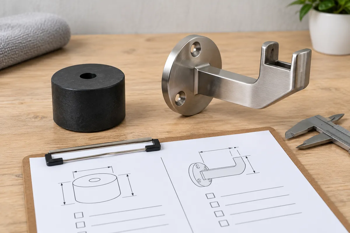 Rubber Compression Set Mounting Pads for OEM Buyers: importer and supplier reviewing elastomer pad recovery and compression with sample records.
