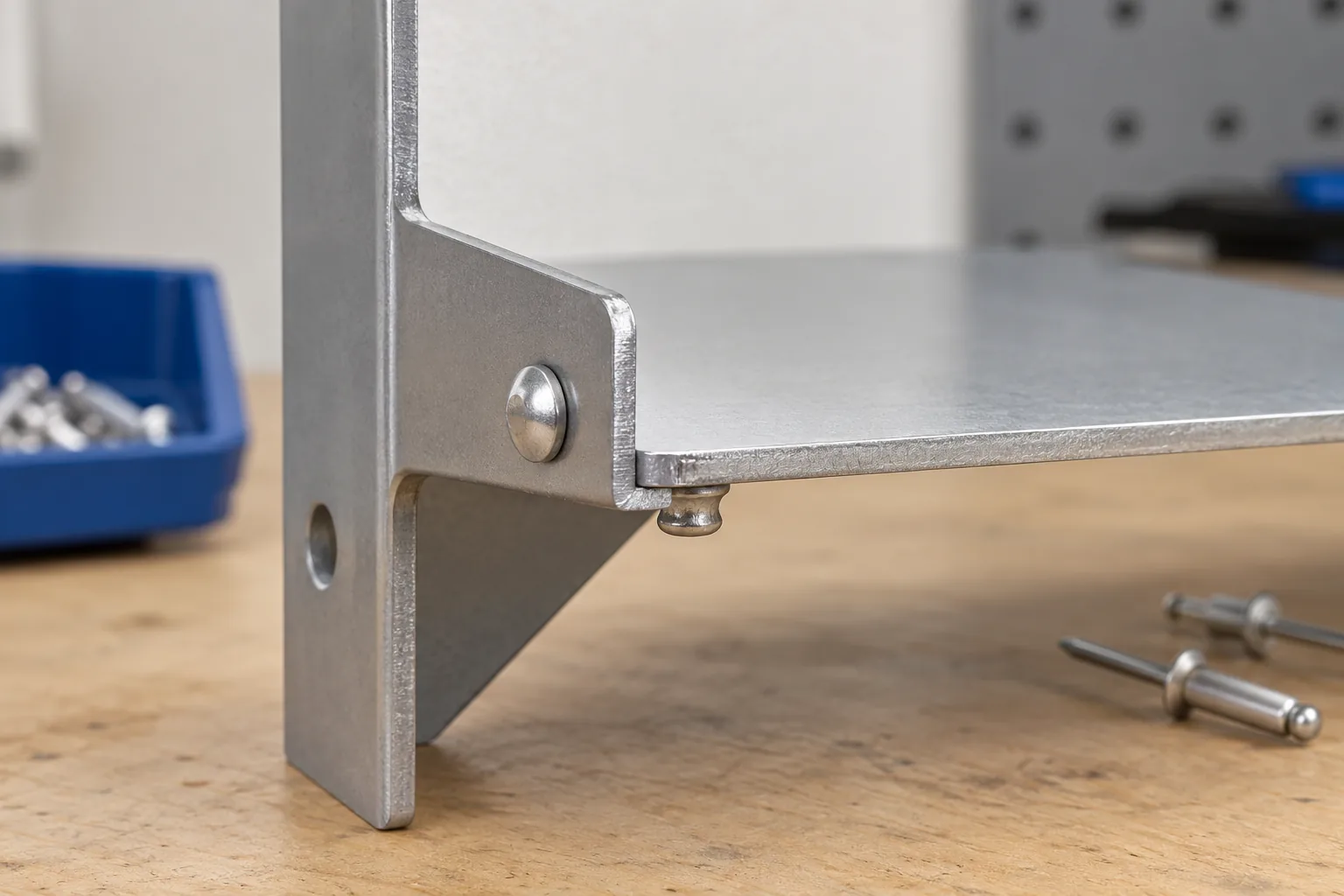 Blind Rivet Grip Range Sheet Metal for OEM Buyers: product and material identification on an OEM sample table.