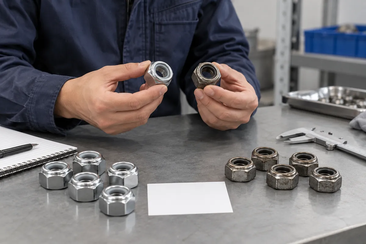 Lock Nut Reuse Knock Down Furniture for OEM Buyers: close-up of repeat assembly metal frame fastener for buyer review.