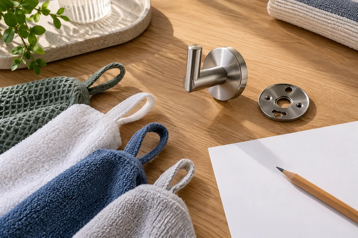 Buyer reviews towel-loop fit and removal on a metal robe hook