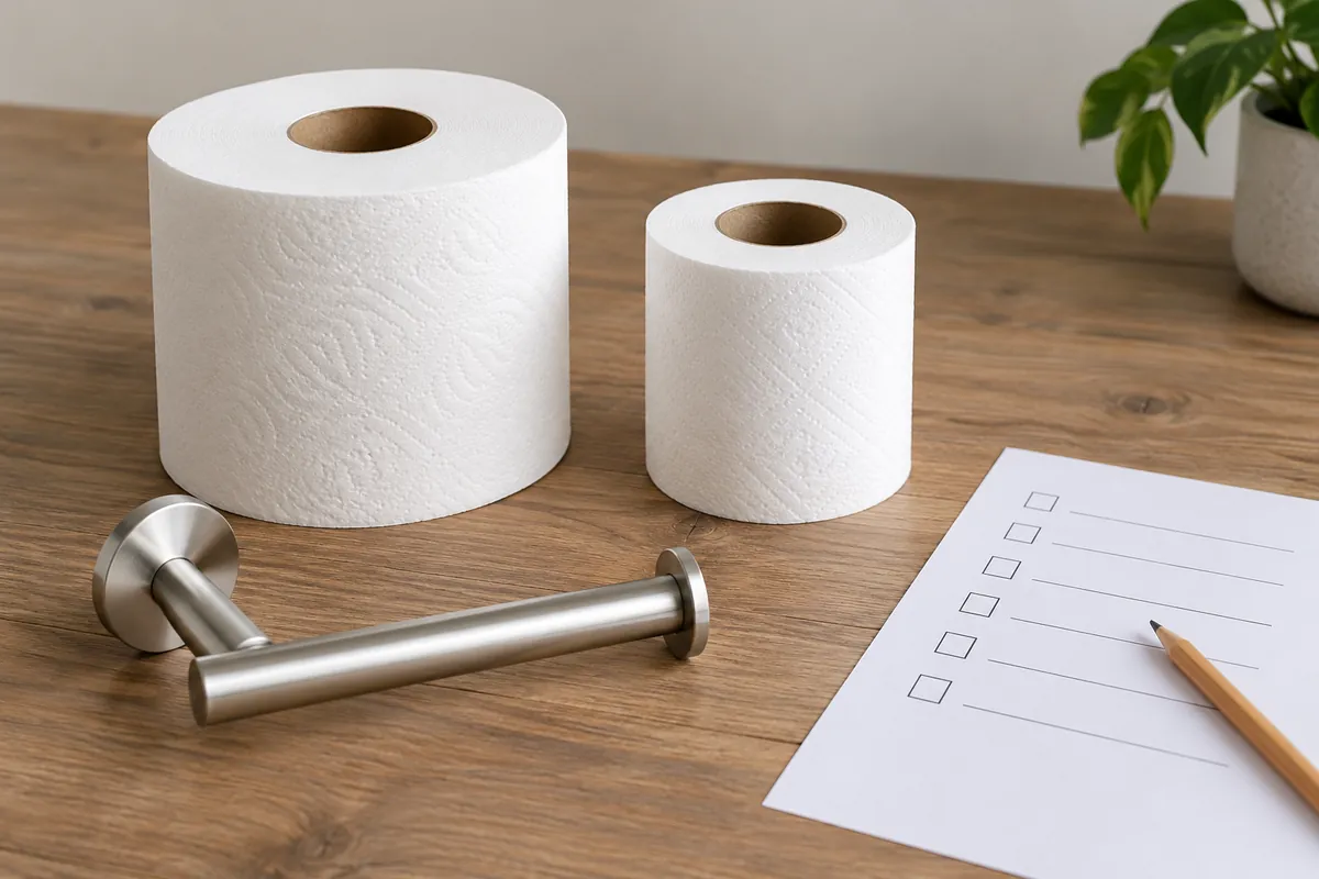 Buyer checks roll diameter and paper-change clearance