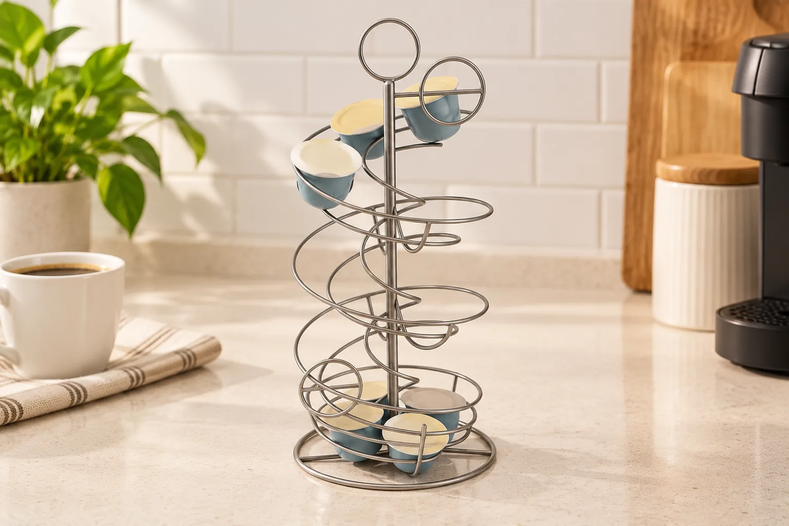 Coffee capsule holder matched to generic capsule flange shapes