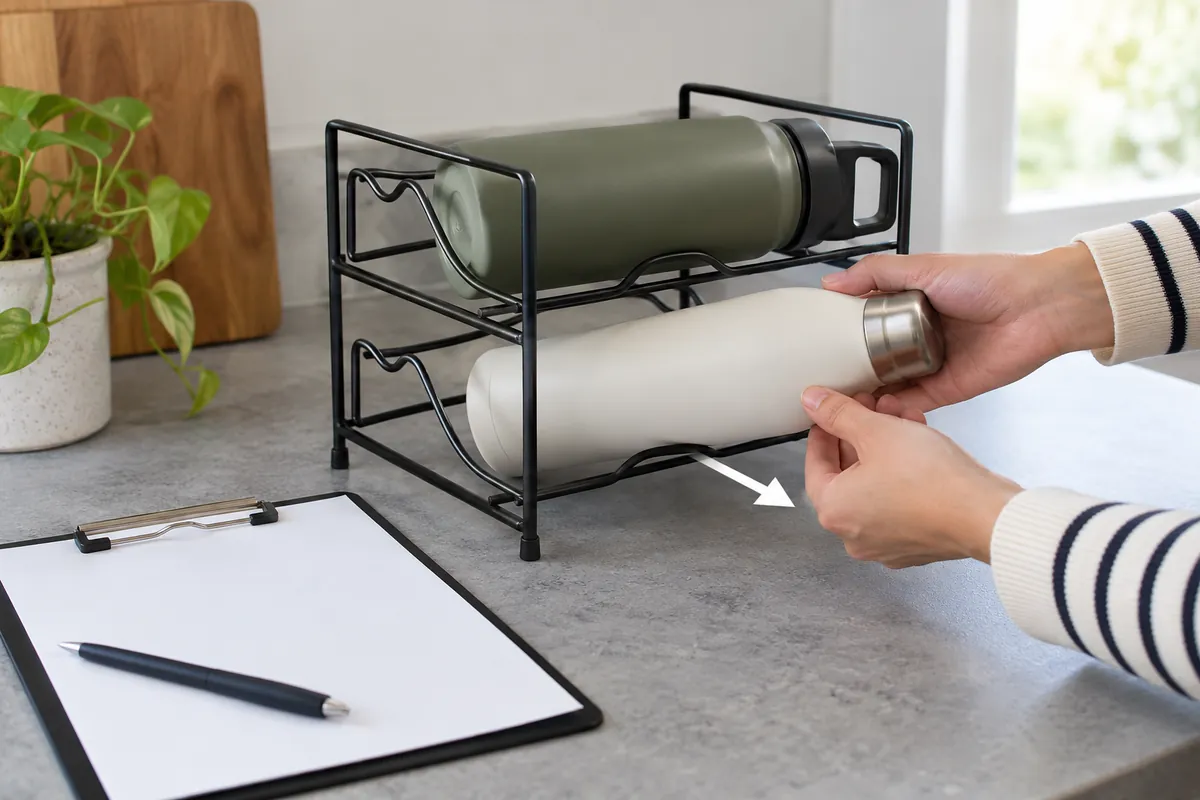 Buyer checks bottle roll restraint and retrieval clearance