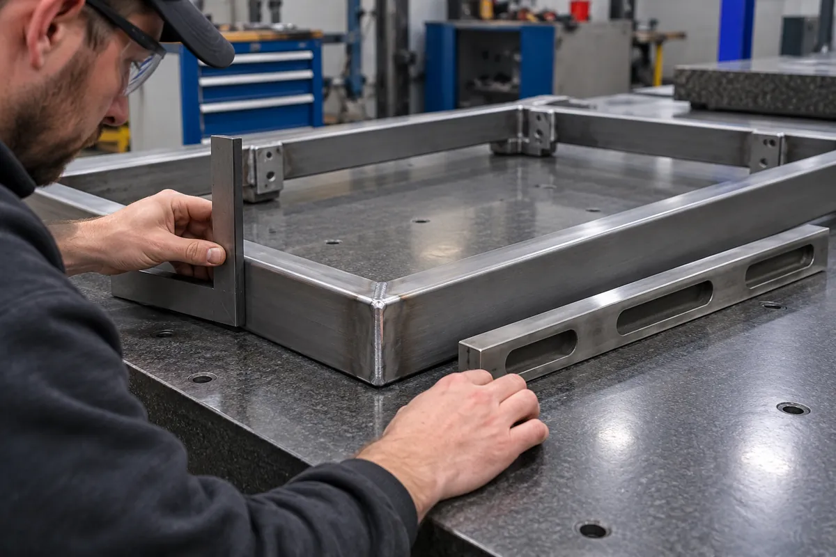 Frame datums checked after welding and fixture release