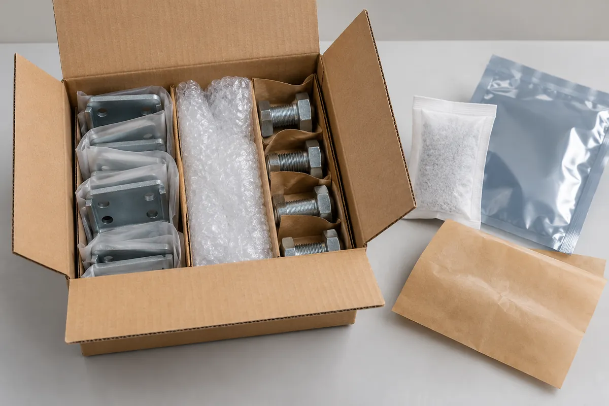 Metal hardware export pack and moisture-control materials reviewed