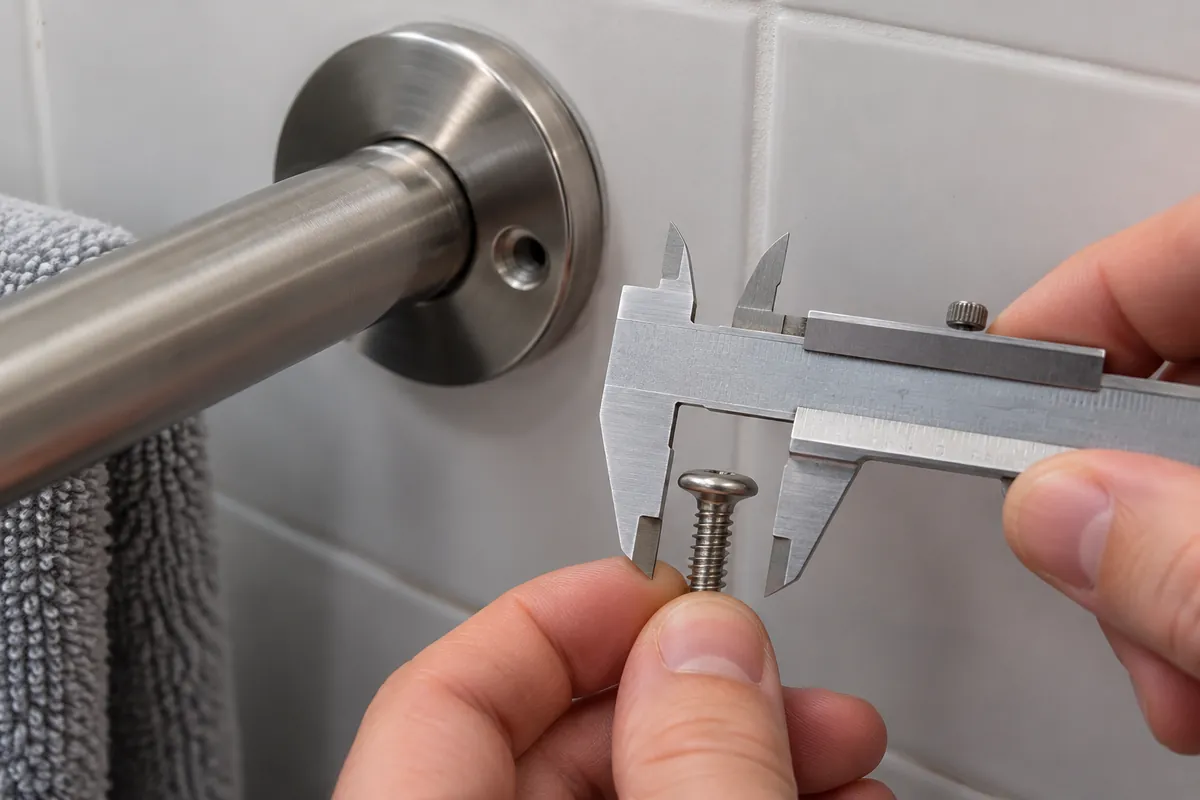 Inspection of a metal hardware hole and mating interface for fit acceptance.