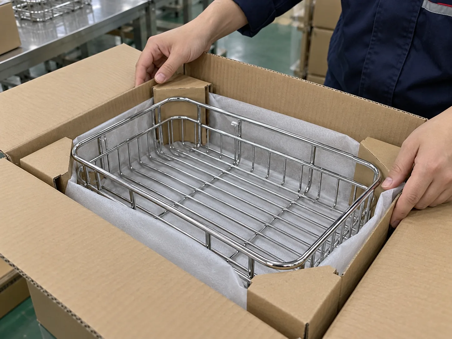 Plain packaged metal hardware secured on a vibration test table.