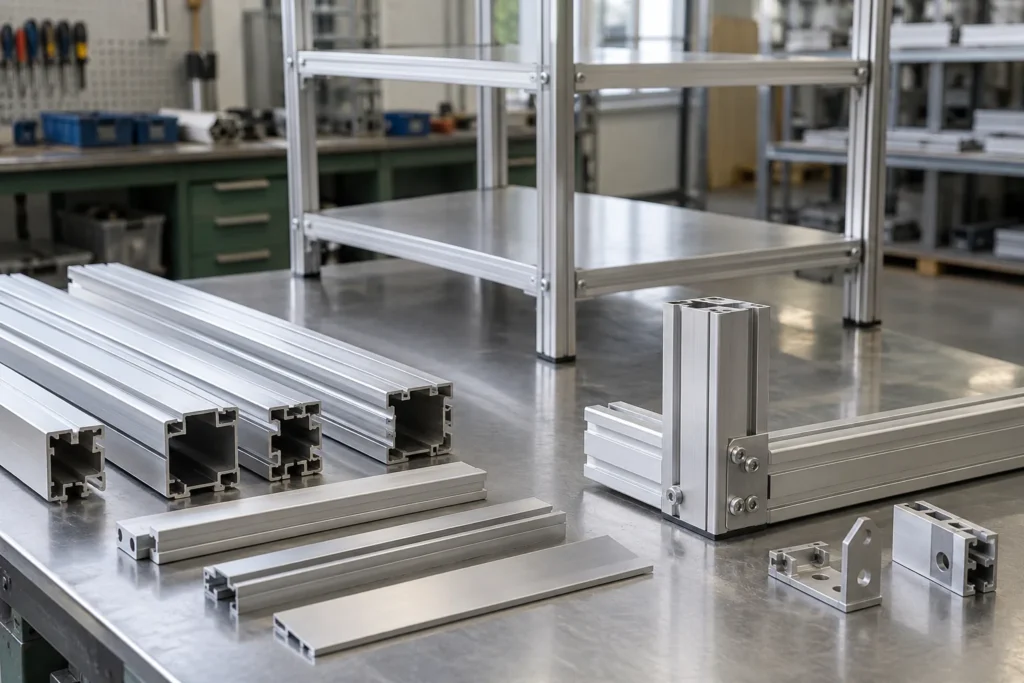 Aluminum storage hardware components and representative welded joint samples.