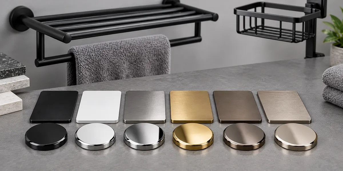 Decorative finish coupons compared under neutral white light