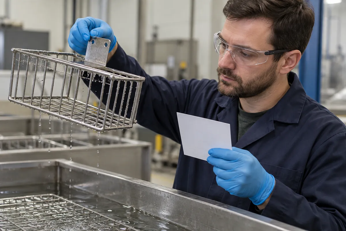 Buyer sample review for water break test metal surface cleaning coating limitations
