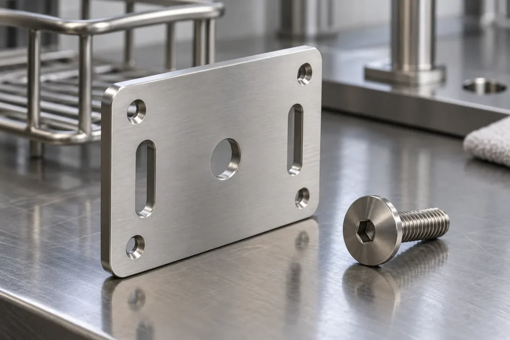 Metal hardware sourcing scene for laser cutting kerf taper hole small diameter