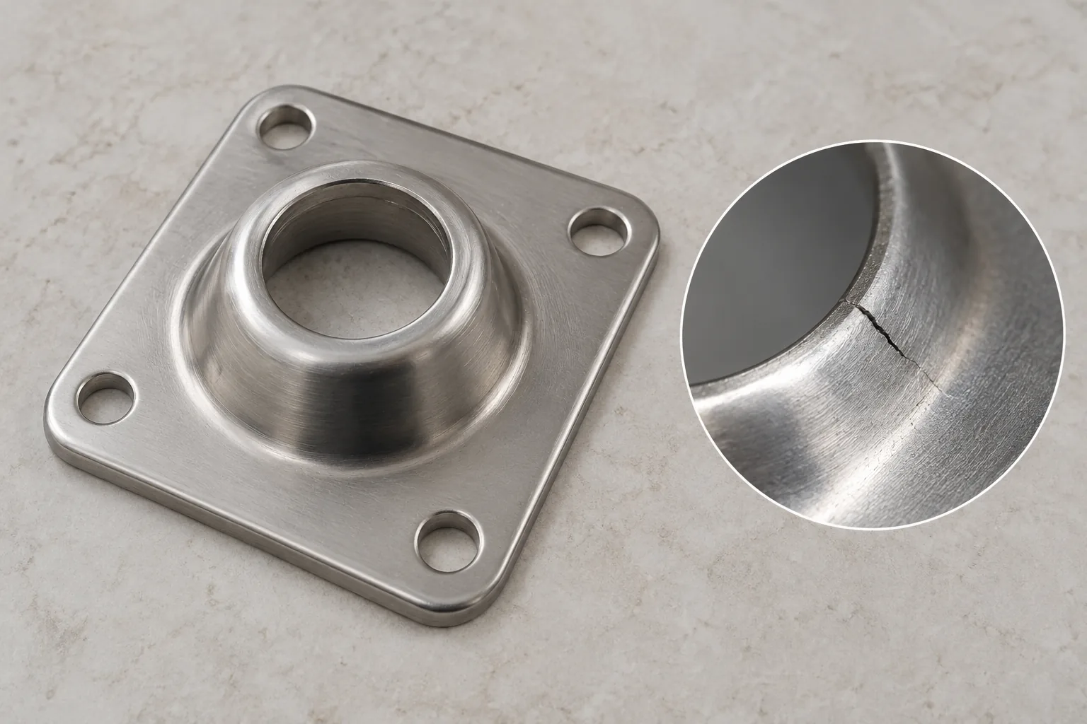 Metal hardware sourcing scene for sheet metal edge stretching hole expansion cracks