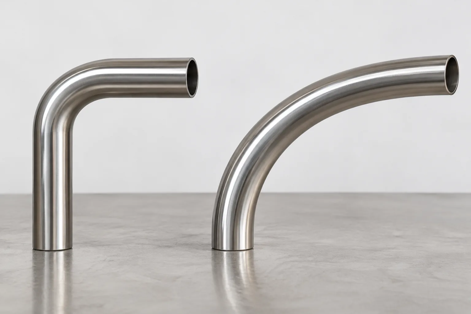 Metal hardware sourcing scene for rotary draw versus roll tube bending radius