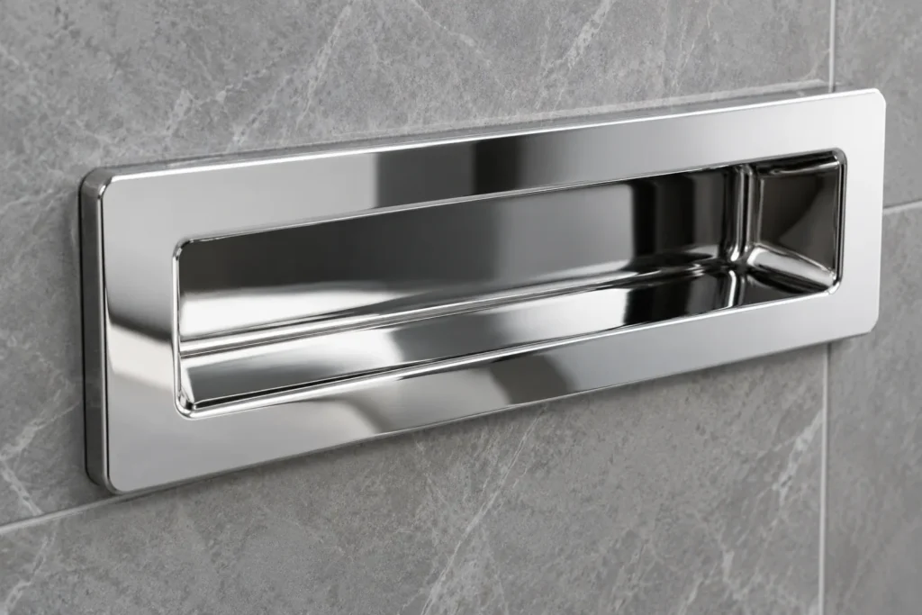Relevant hardware sourcing scene for Plating Coverage in Recessed Bathroom Hardware Features