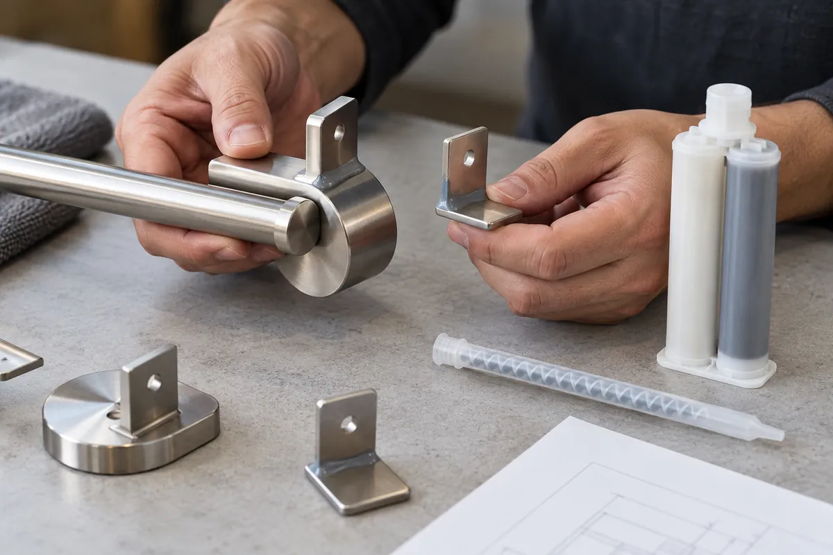 Buyer compares physical samples for Two-Part Epoxy Mix-Ratio Evidence for OEM Hardware.