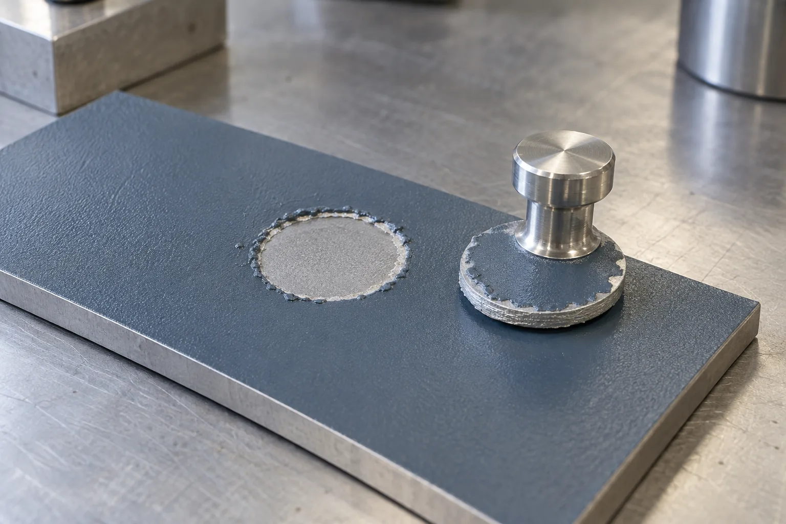 Pull-Off Adhesion Reports: Coating Failure vs Glue Failure: relevant hardware sample and component interface on a sourcing review bench.