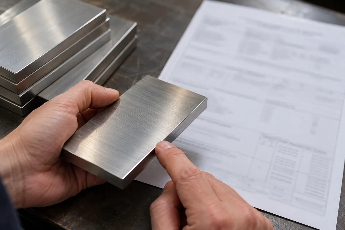 Close view of the component interface relevant to EN10204 Type 2.2 vs 3.1: Material Documents for Hardware Buyers.