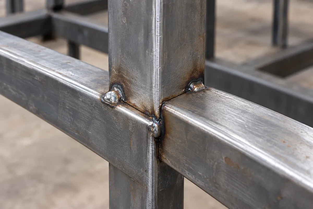 Close view of the component interface relevant to Tack-Weld Quality Before Final Welding Storage Frames.