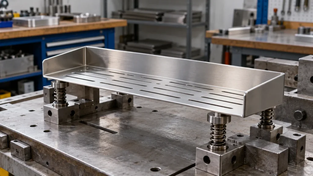 Spring-Loaded Work Supports for Thin Shelf Fixtures: metal hardware sourcing scene