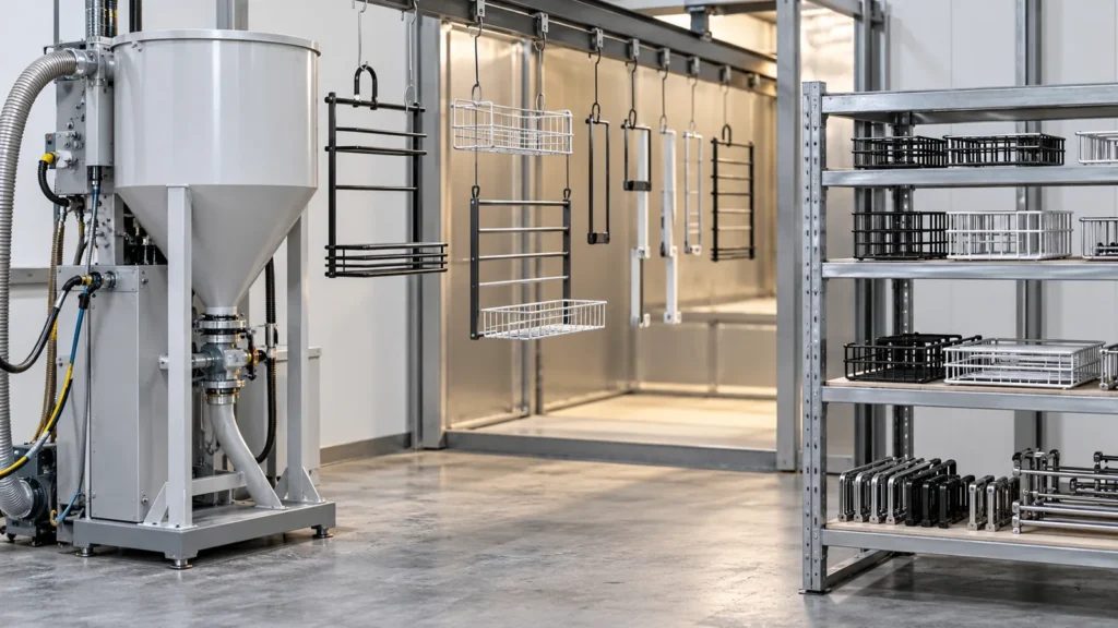 Powder Hopper Fluidization and Film Consistency on Storage Racks: metal hardware sourcing scene