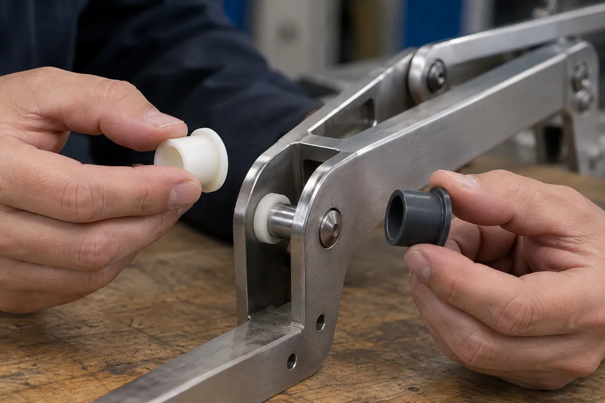 K634 ptfe-filled acetal for bought-in storage pivot components buyer sample review scene.