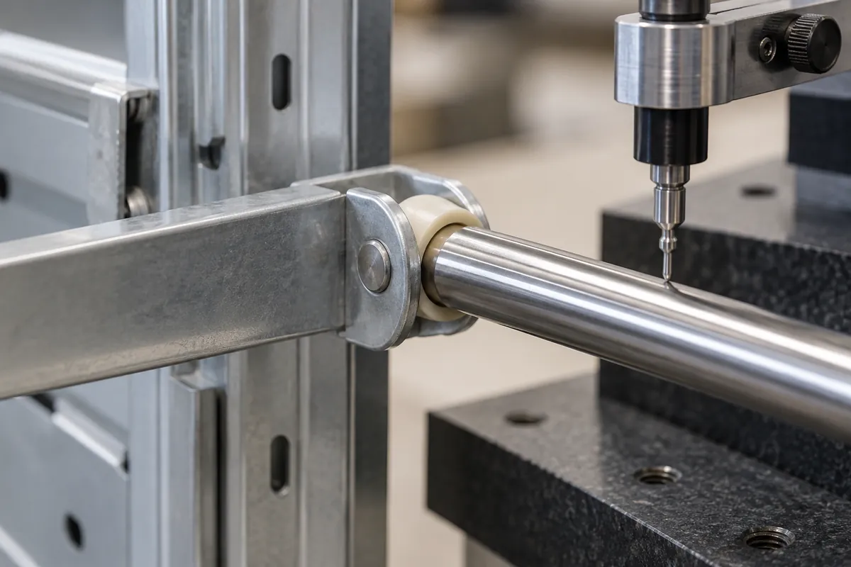 K635 shaft roughness for dry polymer pivots in storage hardware process or interface detail for a buyer.