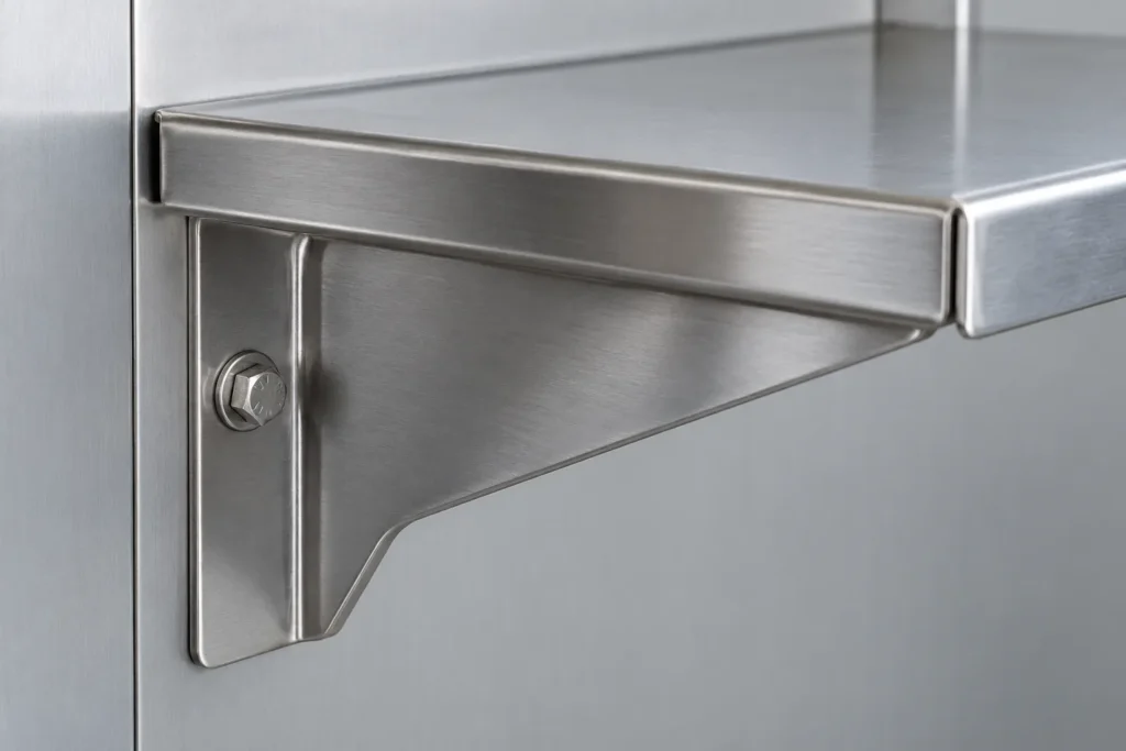 K642 thread stripping vs pull-out in thin-sheet shelf joints conceptual metal hardware component on an inspection table.