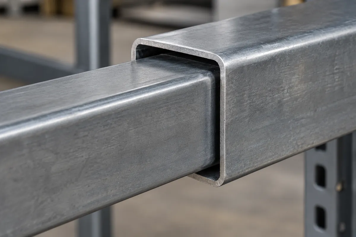 K646 square-tube corner radius and telescoping fit in storage frames process or interface detail for a buyer.