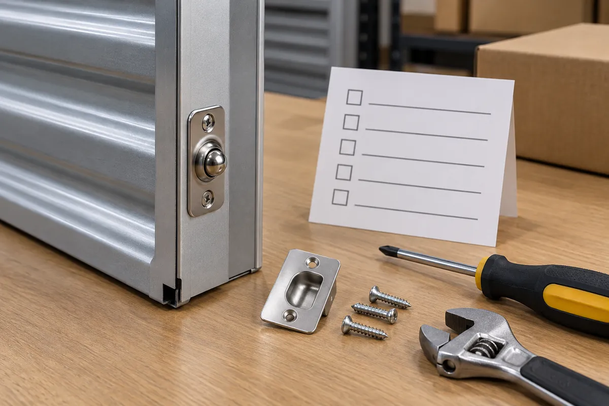 adjustable spring ball catch and strike plate for a cabinet door reviewed for strike alignment, spring adjustment, closure force, sample variation