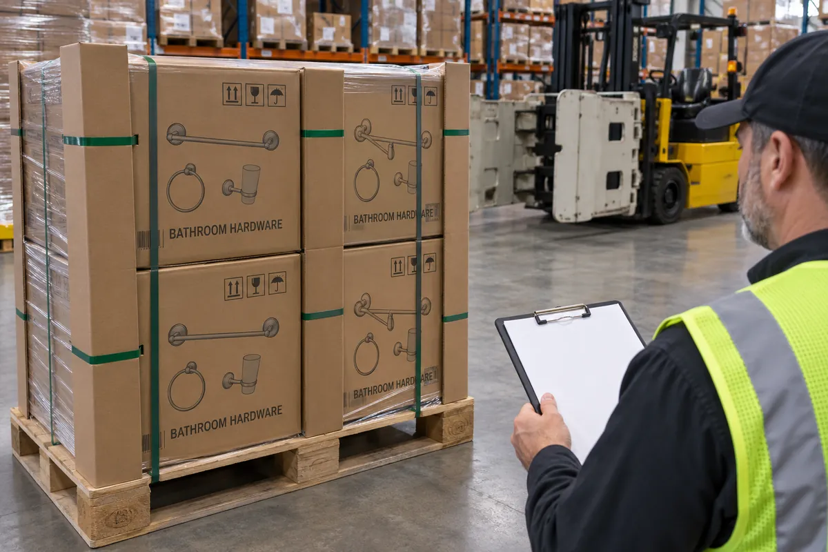 pallet carton sample and blank packaging handling review card