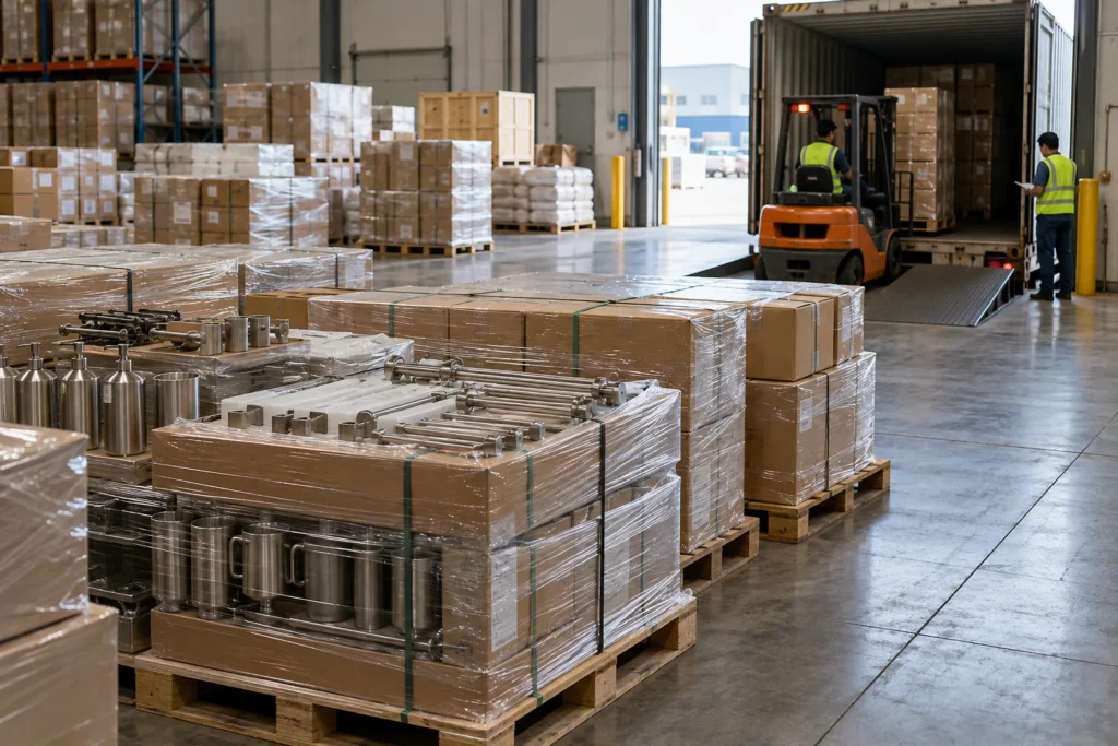 small hardware pallet at an LCL consolidation station