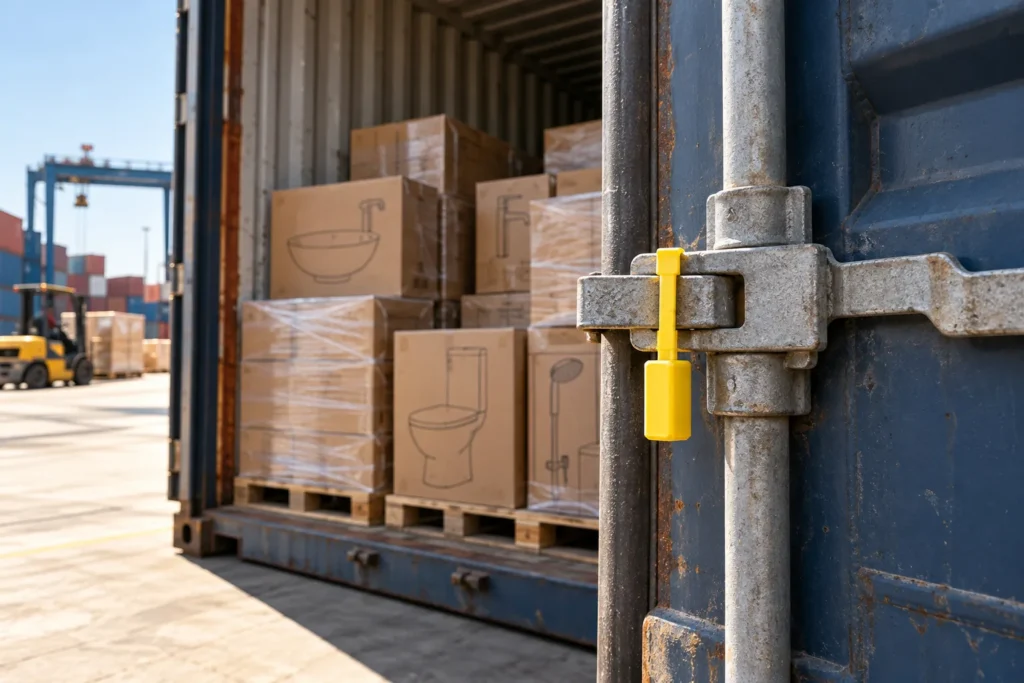 sealed container doors with physical bolt seal