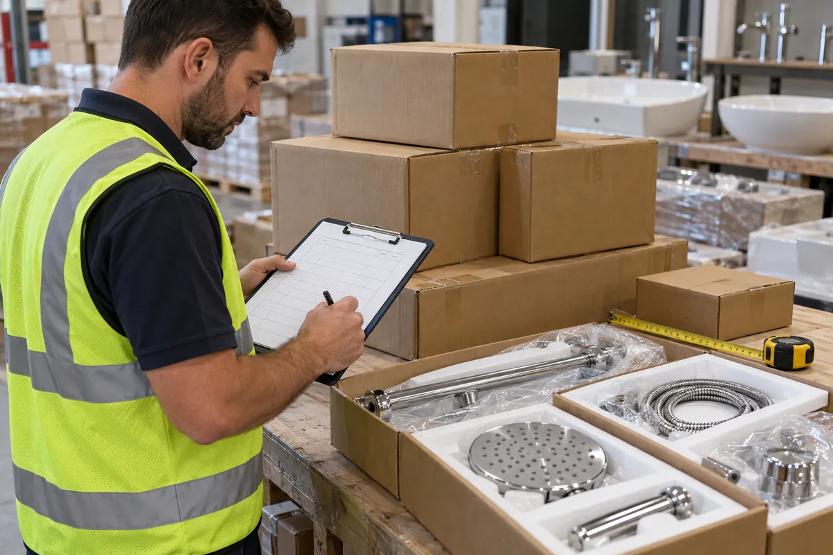 carton, pallet wrap and blank packing-list verification card