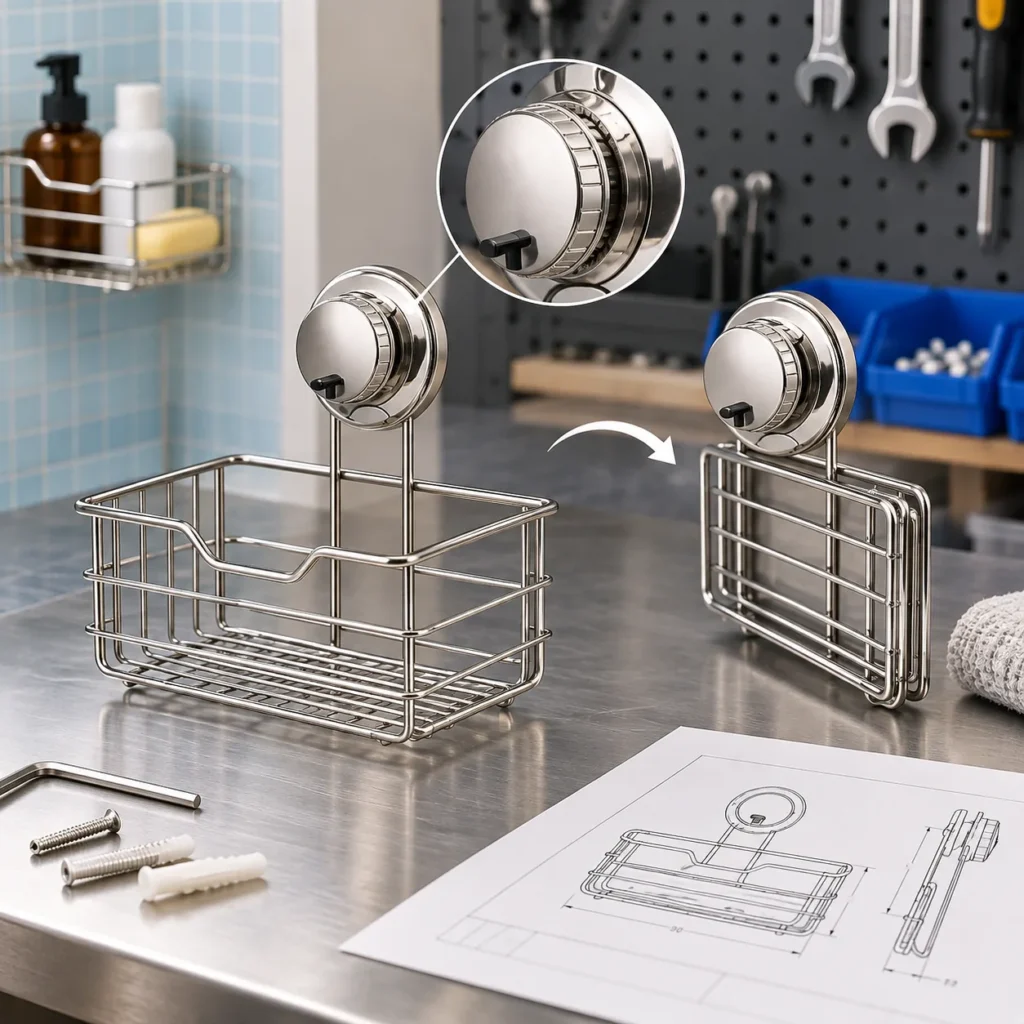 a compact folding metal storage panel with a constant-torque hinge at the joint in a buyer-focused metal hardware sourcing review