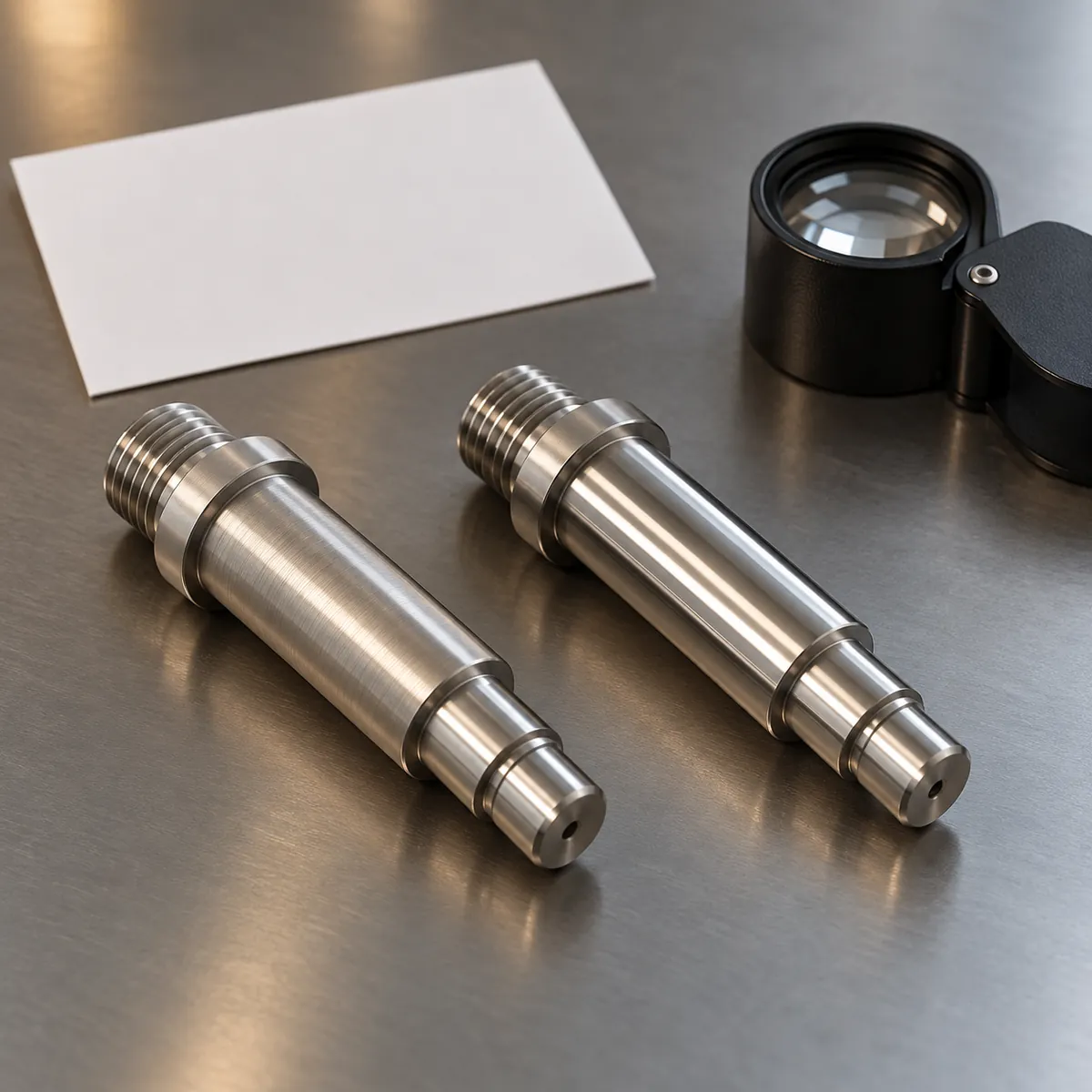 a polished metal towel-rack bracket beside an abrasive belt contact wheel and a smooth burnished sample in a buyer-focused metal hardware sourcing review