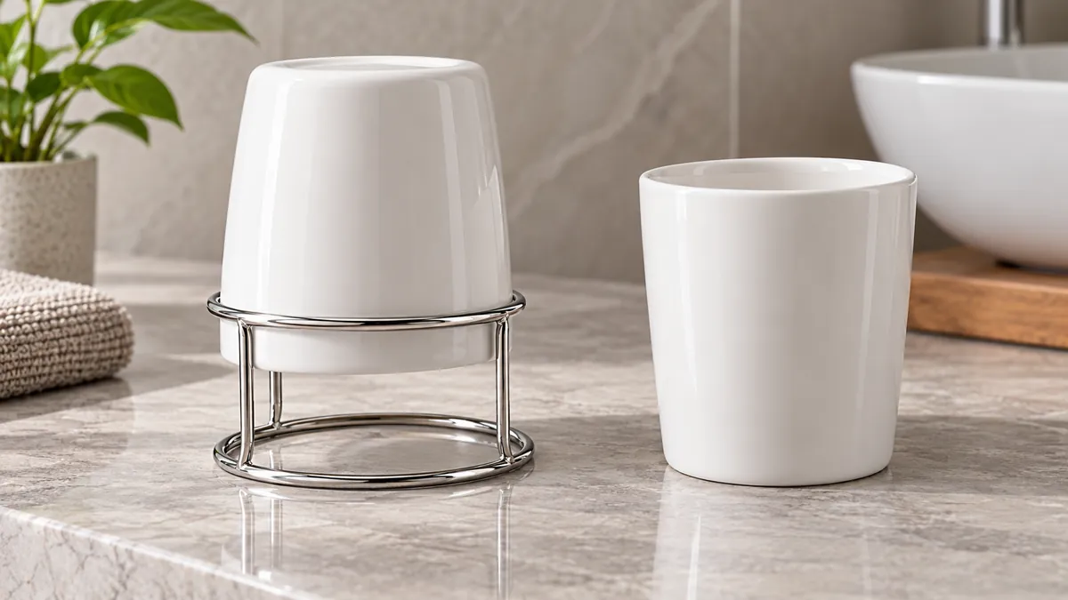 Buyer sample review of matched cup rim, support spacing and removal path