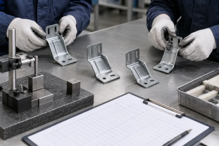 Matched formed metal rack brackets prepared for a destructive measurement-system study