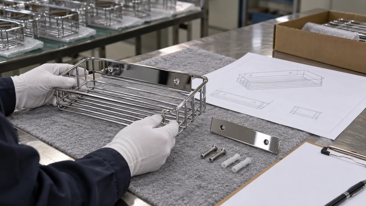 Chrome rack, mounting plate and blank sample-approval checklist