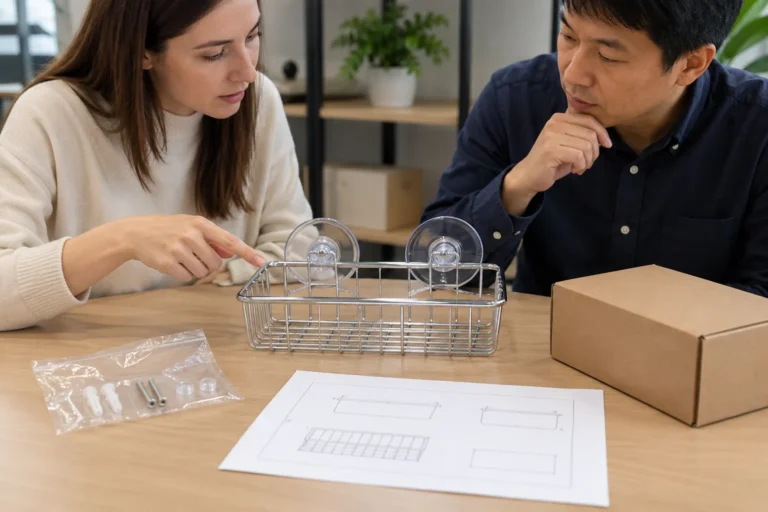 Buyers compare a two-suction wire basket with component layout and an accessory kit