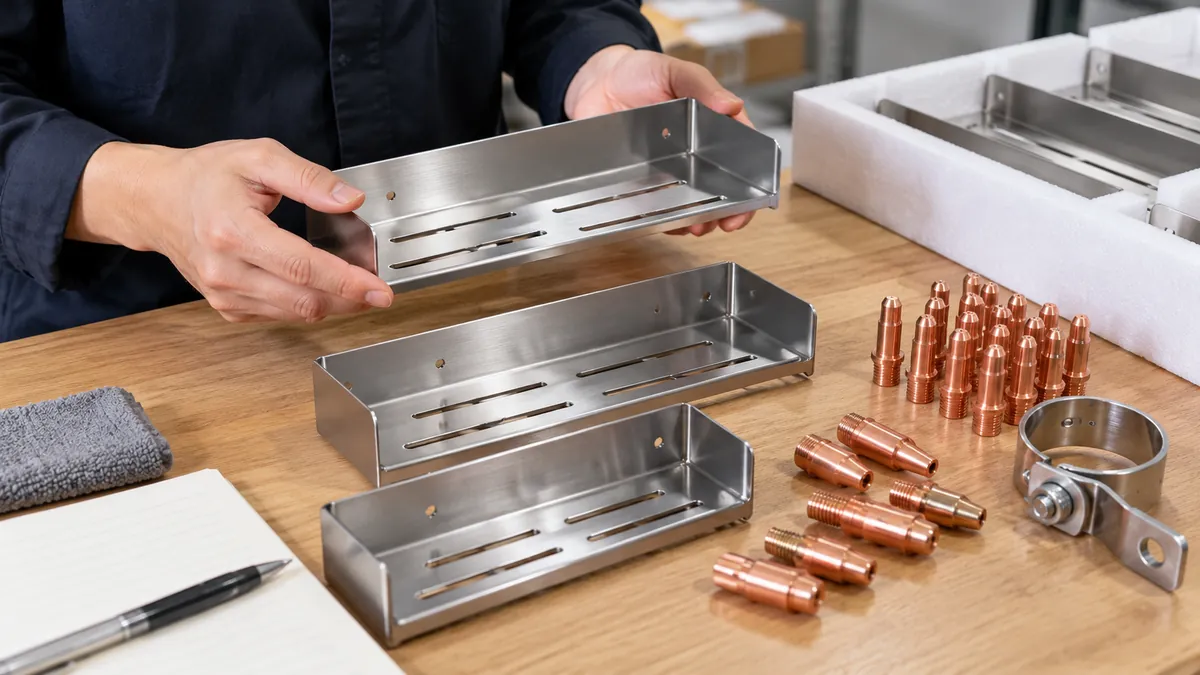 Buyer reviews thin shelf coupons, copper contact tips and a separate clamp for access planning