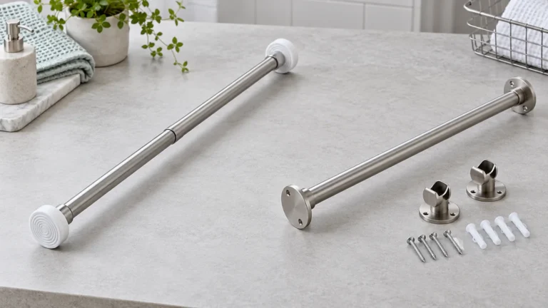 Tension and bracket-mounted shower curtain rod configurations reviewed for importer specification