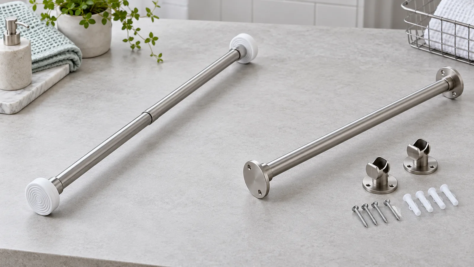 Tension and bracket-mounted shower curtain rod configurations reviewed for importer specification