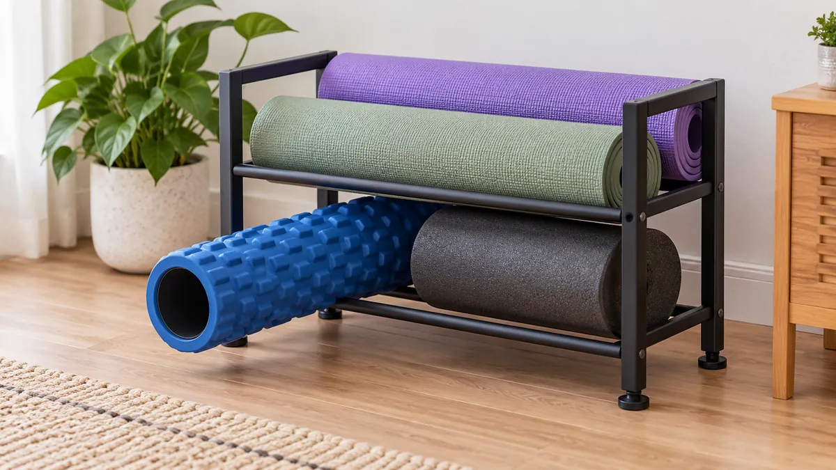 Buyer checks roller retrieval and floor contact on a conceptual compact storage rack