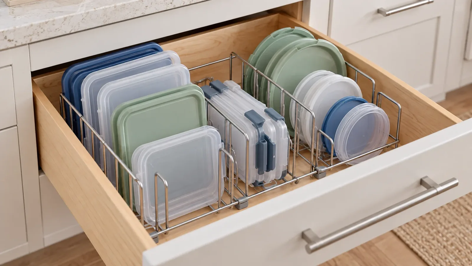 food container lid organizer