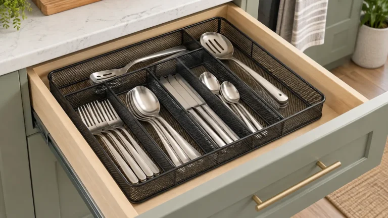 metal cutlery drawer organizer