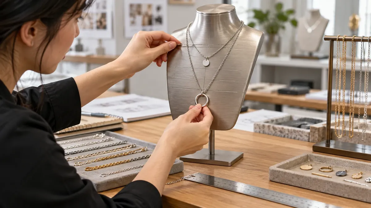 Product fit and component details for Metal Necklace Stands