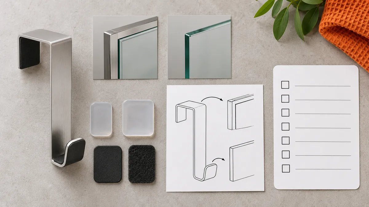 Conceptual importer checklist for shower panel types and caddy fit